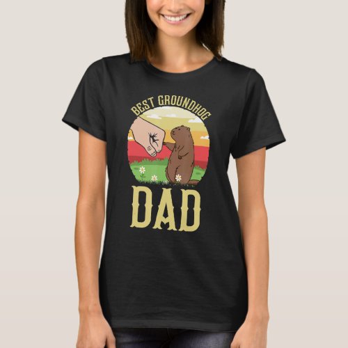 Best Groundhog Dad Ever Early Spring Groundhog Day T_Shirt