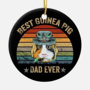 Best Guinea Pig Dad Ever Funny Guinea Pig Daddy  Ceramic Ornament