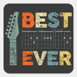 best guitar dad ever chords Best Rockstar Dad Ever Square Sticker