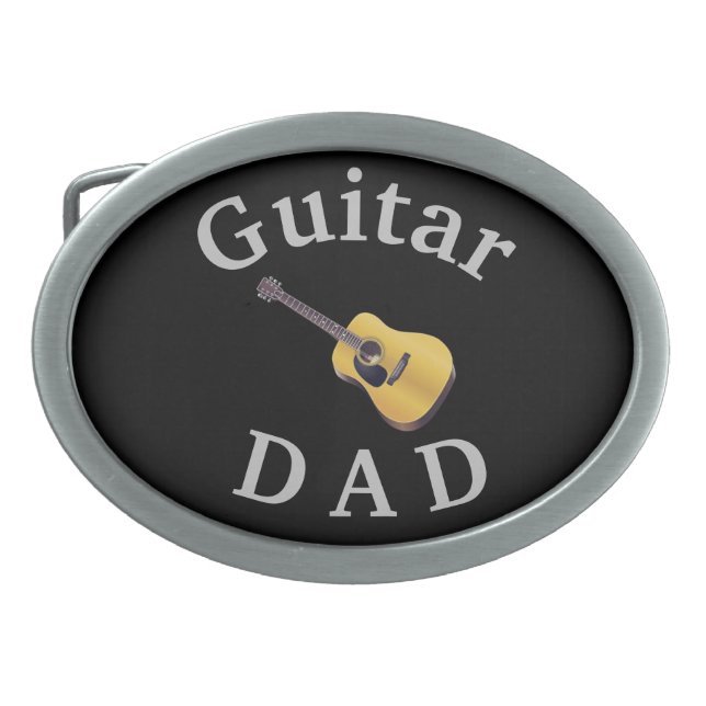 Best "GUITAR DAD" Ever! Father's Acoustical Guitar Belt Buckle (Front)