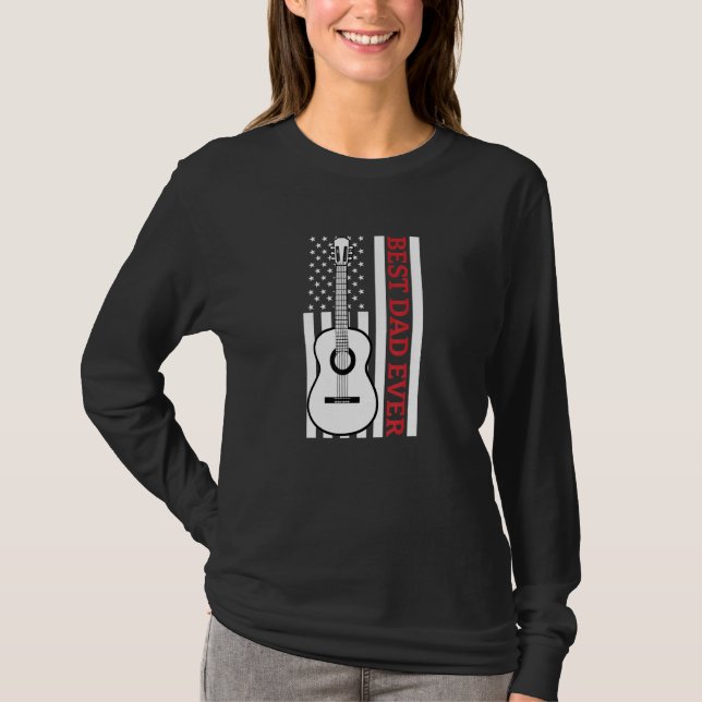 Best Guitar Dad Ever Guitarist Acoustic Guitar Mus T-Shirt (Front)