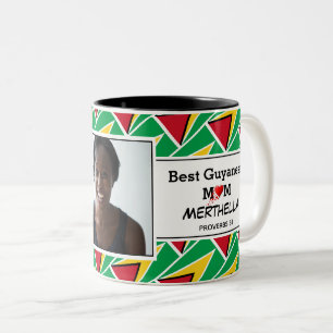 BEST GUYANESE MOM Personalized GUYANA FLAG Photo Two-Tone Coffee Mug