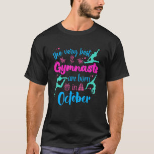 Best Gymnasts Born October Birthday Party Flip Jum T-Shirt