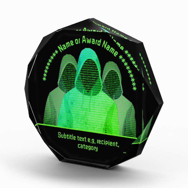 Best Hacking / Pen Testing Cyber Student or Team Acrylic Award (Right)