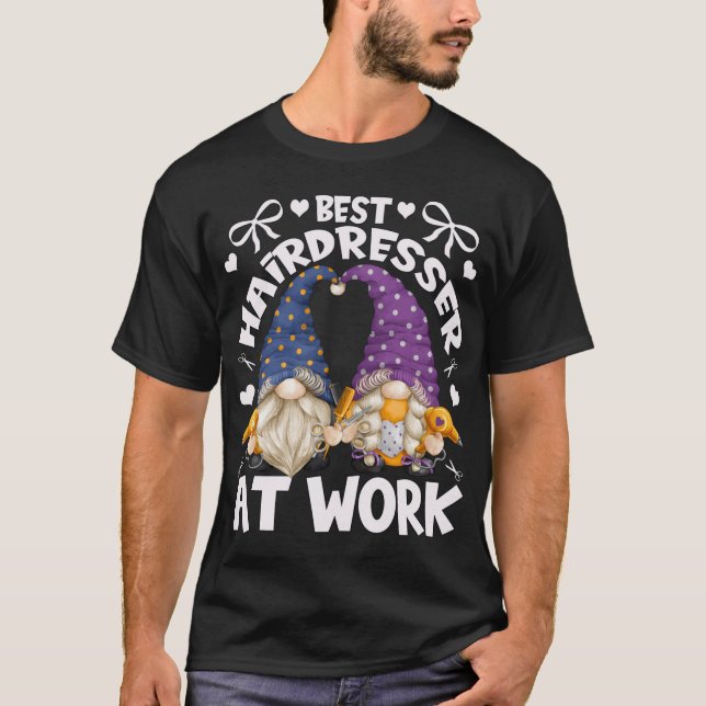 Best Hairdresser Gnomies For Mom With Funny Barber T-Shirt (Front)