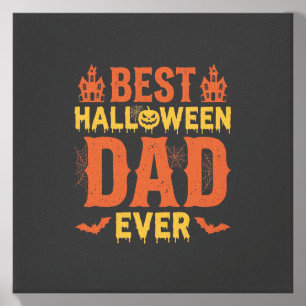 Best Halloween Dad Ever Vintage Distressed Design Canvas Photo Tile