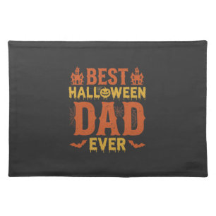 Best Halloween Dad Ever Vintage Distressed Design Cloth Placemat
