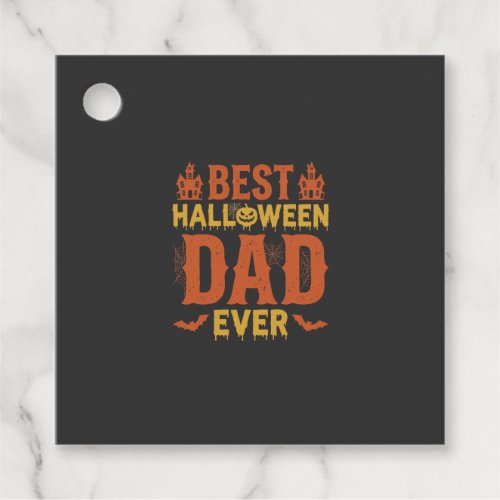 Best Halloween Dad Ever Vintage Distressed Design Favor Tags