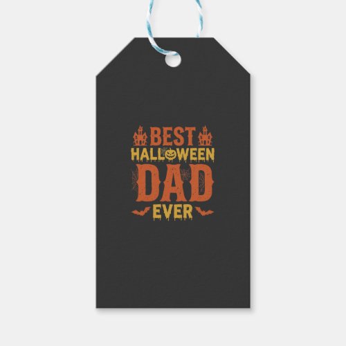 Best Halloween Dad Ever Vintage Distressed Design Gift Tags
