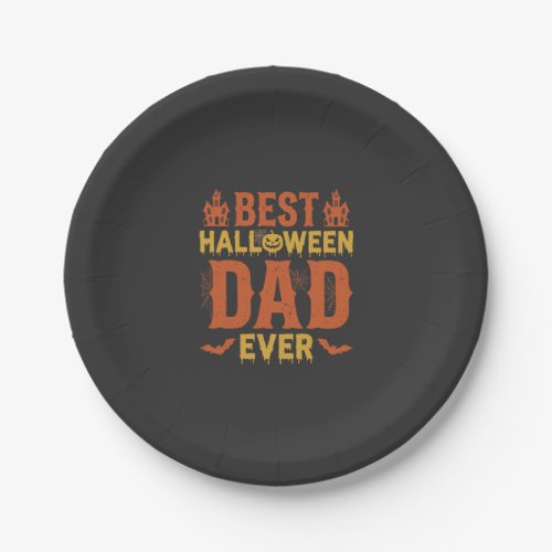 Best Halloween Dad Ever Vintage Distressed Design Paper Plates