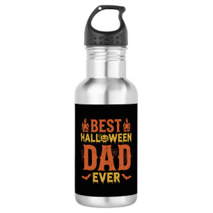 Best Halloween Dad Ever Vintage Distressed Design Stainless Steel Water Bottle
