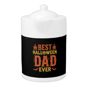 Best Halloween Dad Ever Vintage Distressed Design Teapot
