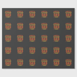 Best Halloween Dad Ever Vintage Distressed Design Wrapping Paper