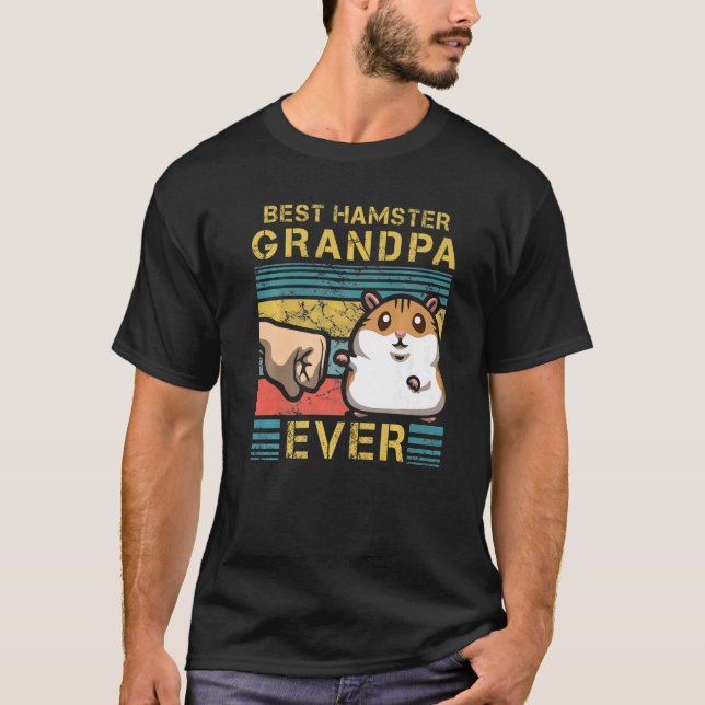 Best Hamster Grandpa Ever Cavy Hammy Daddy Papa Gr T-Shirt (Front)