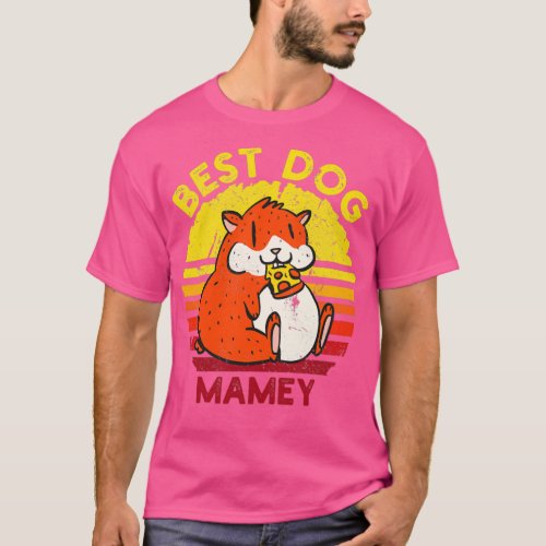 Best Hamster Mamey Funny Hamster eating Pizza Hamm T_Shirt