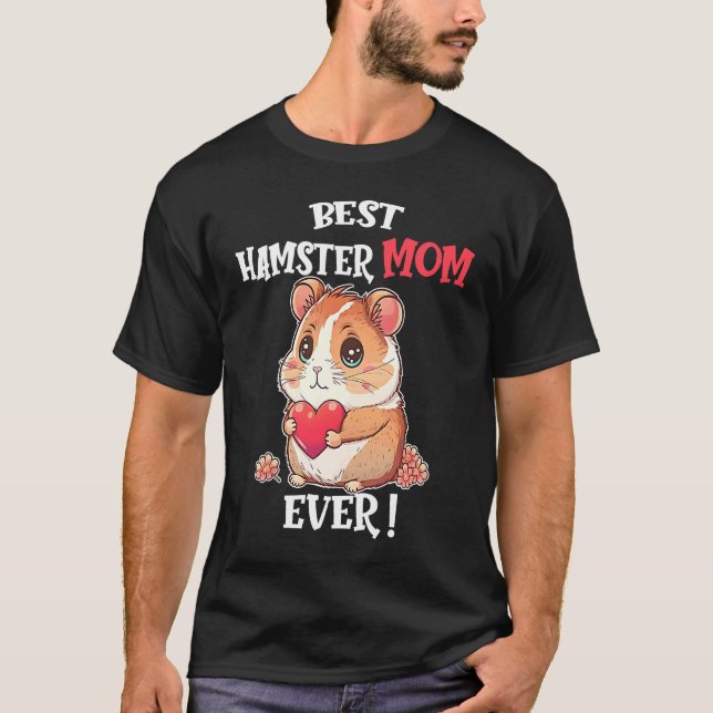 Best Hamster Mom Ever Cute Valentine's Day Girls H T-Shirt (Front)
