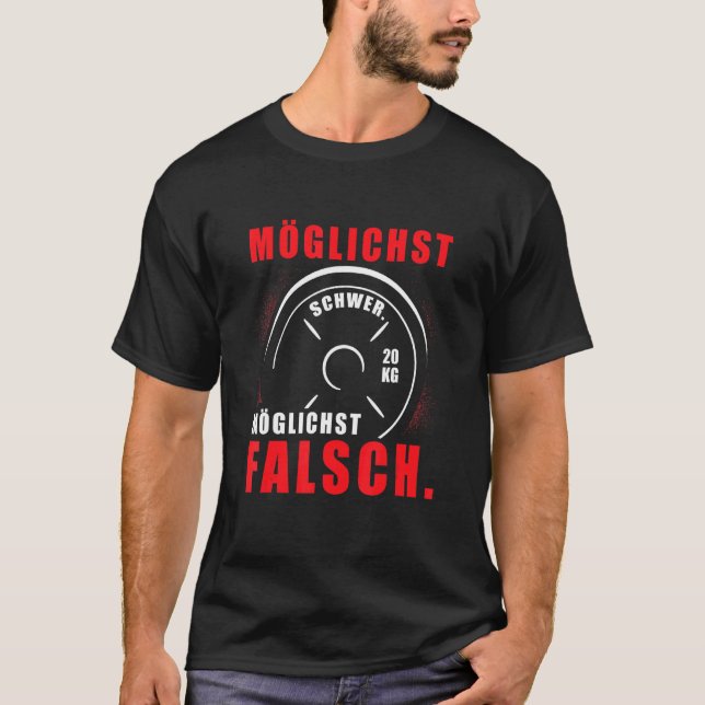 Best Hard False Saying Strength Sports Gym Muscles T-Shirt (Front)