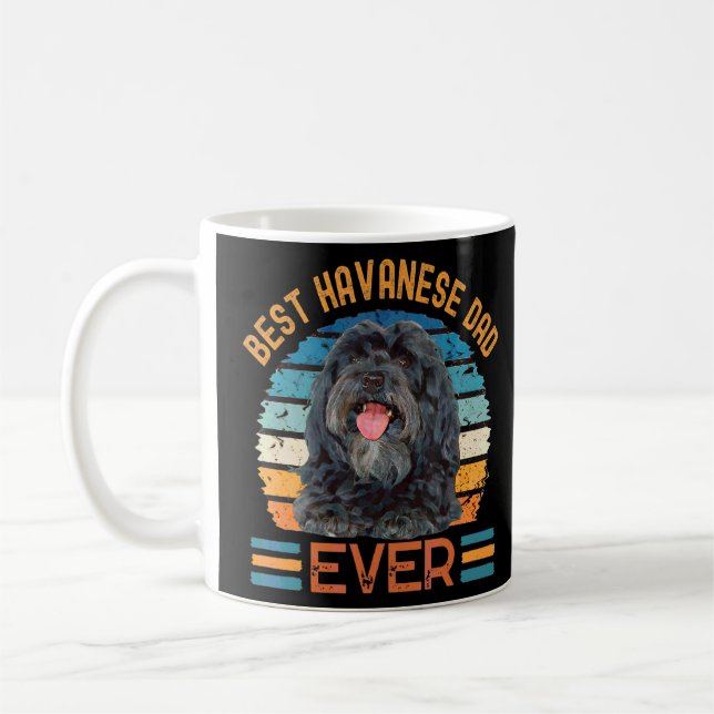 Best Havanese Dad Ever Dog Father's Day Tee Coffee Mug (Left)