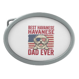 Best Havanese Dad Ever Patriotic Dog Shirt Design_ Belt Buckle