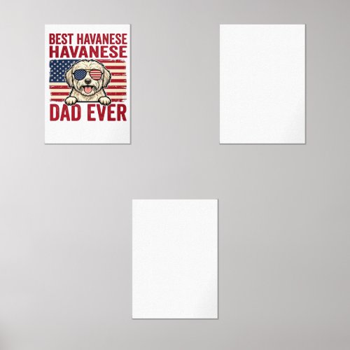Best Havanese Dad Ever Patriotic Dog Shirt Design_ Wall Art Sets