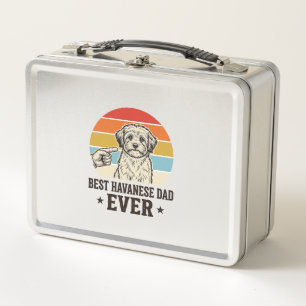 Best Havanese Dad Ever Vintage Dog Shirt Design_1 Metal Lunch Box