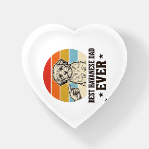 Best Havanese Dad Ever Vintage Dog Shirt Design_1 Paperweight
