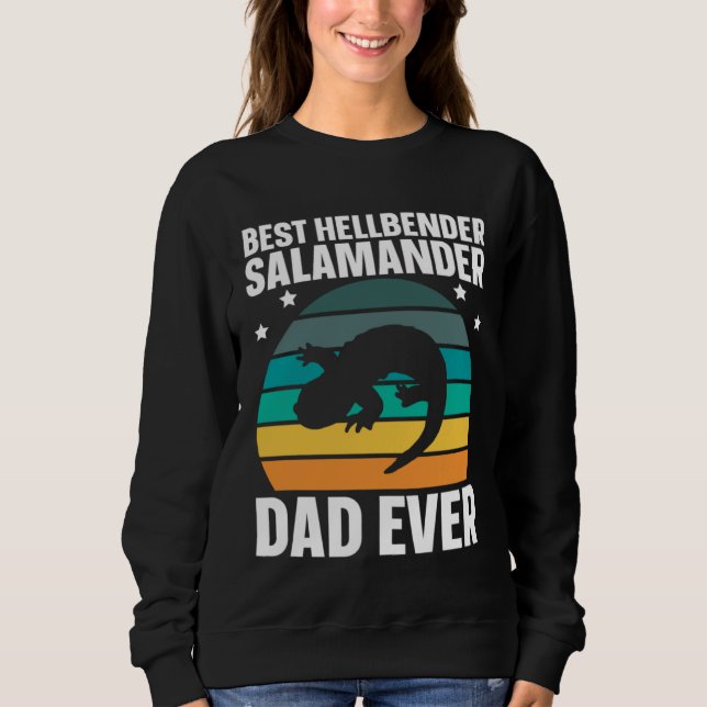 Best Hellbender Salamander Dad Biologist Retro Sweatshirt (Front)