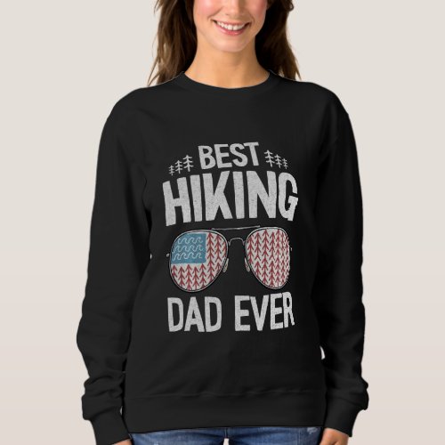 Best Hiking Dad Ever American Flag Outdoor Daddy H Sweatshirt