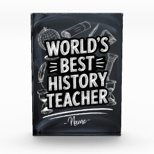 Best History Teacher Chalkboard Design Acrylic Award