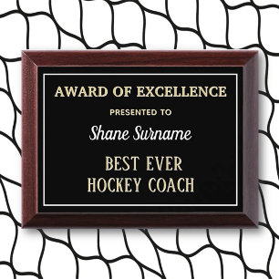 Best Hockey Coach Award Plaque