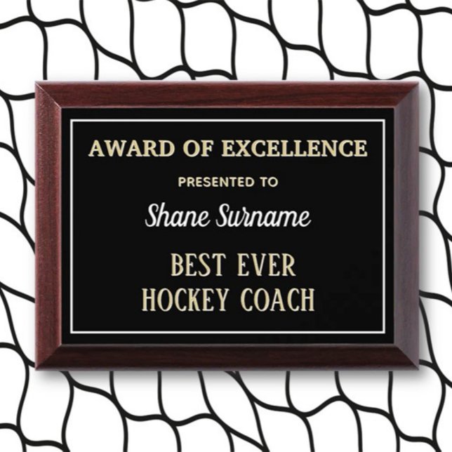 Best Hockey Coach Award Plaque (Creator Uploaded)