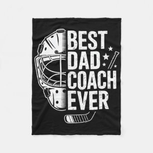 Best Hockey Dad Coach Ever Retro Father Hockey Coa Fleece Blanket