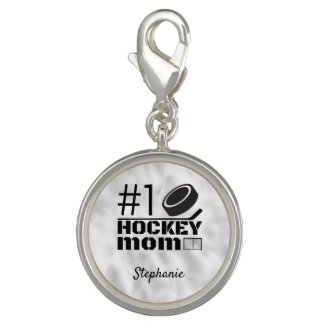 Best Hockey Mom charm number 1 mother name