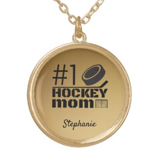 Best Hockey Mom charm number 1 mother name gold Gold Plated Necklace