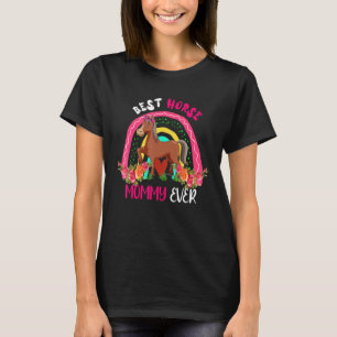 Best Horse Mommy Ever Cute Horse Bow Tie Farm Moth T-Shirt