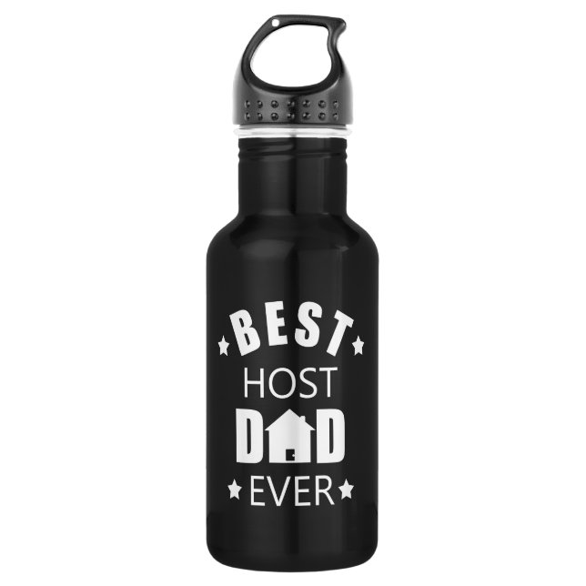 Best host dad ever happy fathers day gift ideas stainless steel water bottle (Front)