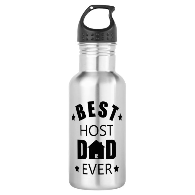 Best host dad ever happy fathers day gift ideas stainless steel water bottle (Front)