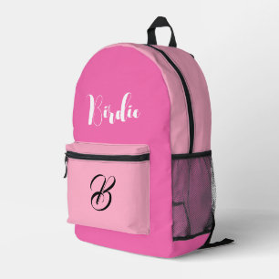 Best Hot Pink Color - Initial Letter & Name Printed Backpack