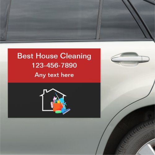 Best House Cleaning Advertising Car Magnet Sign