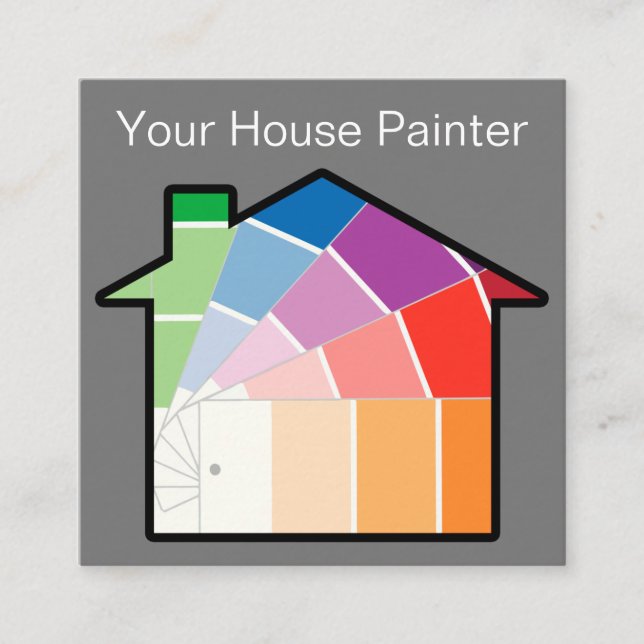 Best House Painter Modern Square Business Card (Front)