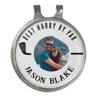 Best Hubby by Par Golf Personalized Photo and Name Golf Hat Clip