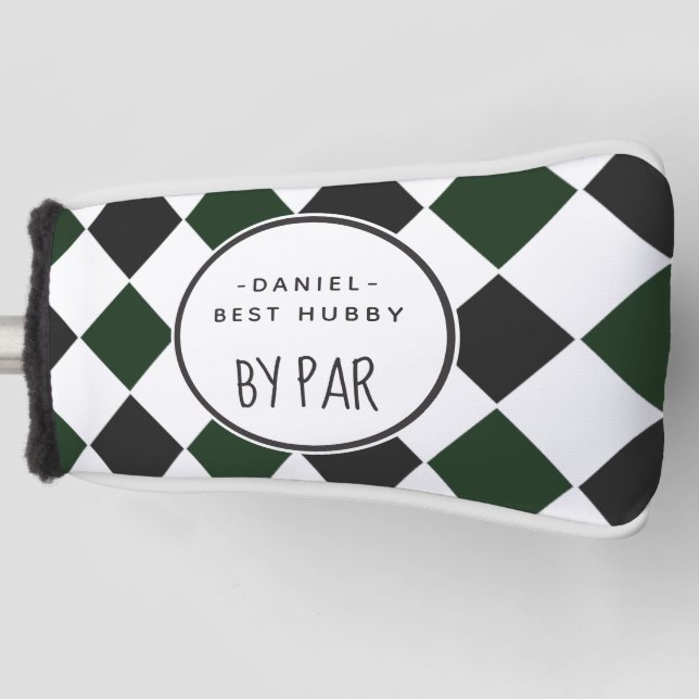 Best Hubby by Par Green Plaid Golf Head Cover (Front)