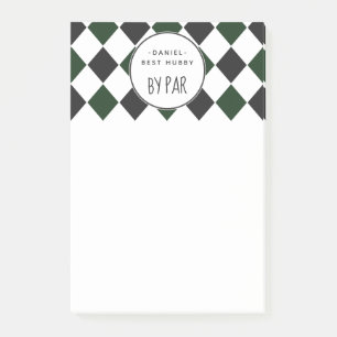 Best Hubby by Par Green Plaid with Name Post-it Notes