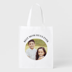 Best Hugs Ever Mom Gift Child Photo Grocery Bag