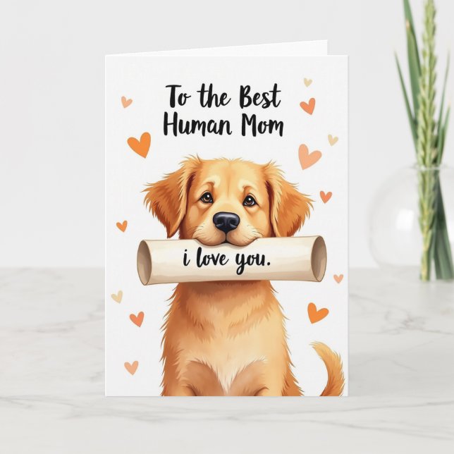 Best Human Mom Puppy Love Card (Front)