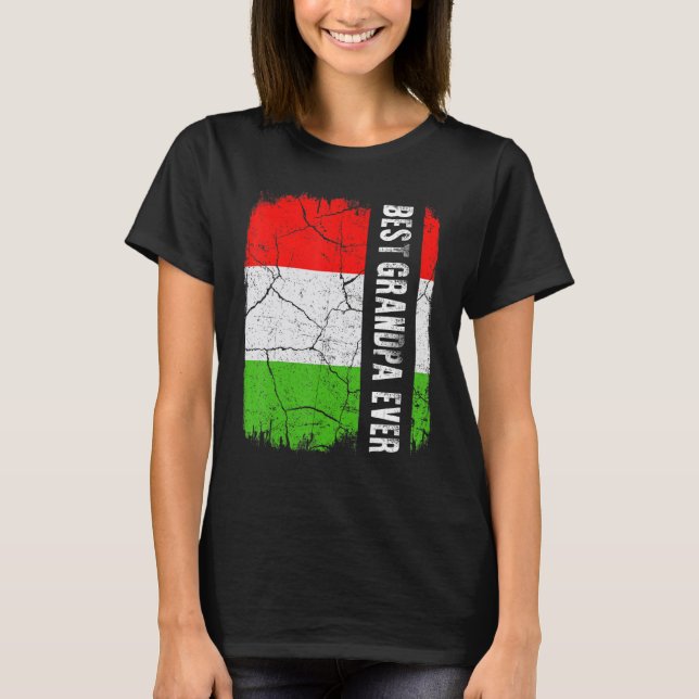 Best Hungarian Grandpa Ever Hungary Flag Father's  T-Shirt (Front)