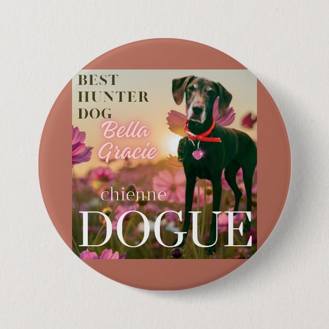 best hunter dog riboon  button (Front)