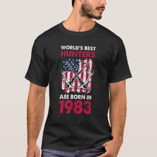 Best Hunters Born In 1983 Deer Hunting American Fl T-Shirt
