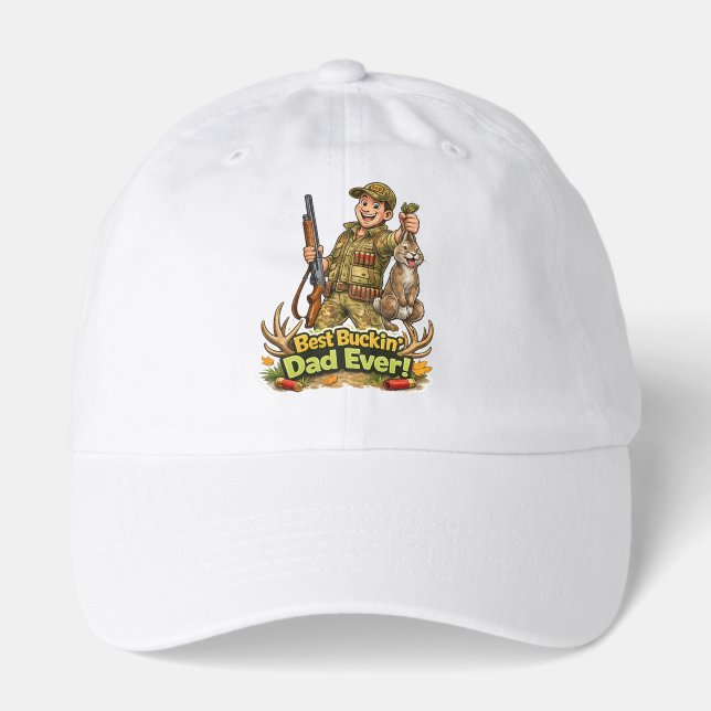 Best hunting dad ever funny hunter gift idea hat (Front)