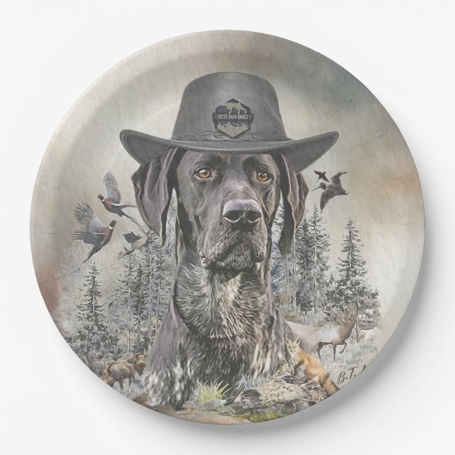 Best Hunting Dogs (GSP)    Paper Plates (Front)